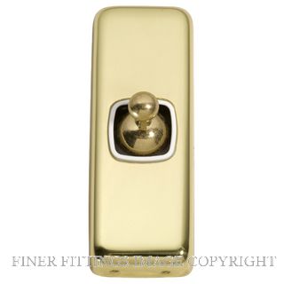 TRADCO 5950 SWITCH TOGGLE 1 GANG POLISHED BRASS-WHITE