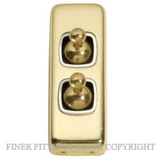 TRADCO 5951 SWITCH TOGGLE 2 GANG POLISHED BRASS-WHITE