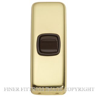 TRADCO 5800 SWITCH ROCKER 1 GANG POLISHED BRASS-BROWN