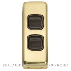 TRADCO 5801 SWITCH ROCKER 2 GANG POLISHED BRASS-BROWN