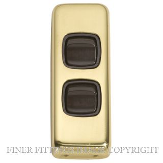 TRADCO 5801 SWITCH ROCKER 2 GANG POLISHED BRASS-BROWN