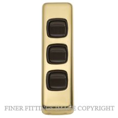 TRADCO 5806 SWITCH ROCKER 3 GANG POLISHED BRASS-BROWN