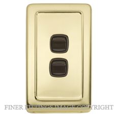 TRADCO 5803 SWITCH ROCKER 2 GANG POLISHED BRASS-BROWN