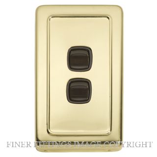 TRADCO 5803 SWITCH ROCKER 2 GANG POLISHED BRASS-BROWN