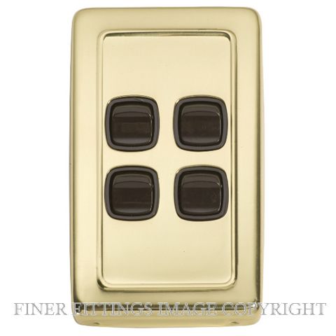 TRADCO 5805 SWITCH ROCKER 4 GANG POLISHED BRASS-BROWN