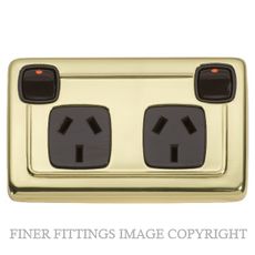 TRADCO 5809 DOUBLE POWER POINT POLISHED BRASS-BROWN