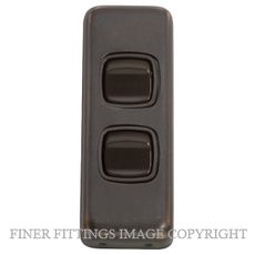 TRADCO 5811 SWITCH ROCKER 2 GANG ANTIQUE COPPER-BROWN