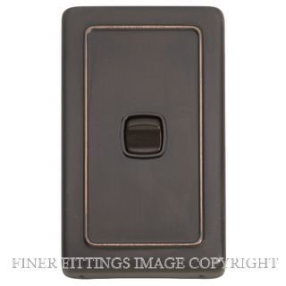 TRADCO 5812 SWITCH ROCKER 1 GANG ANTIQUE COPPER-BROWN
