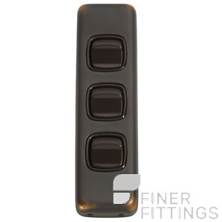 TRADCO 5816 SWITCH ROCKER 3 GANG ANTIQUE COPPER-BROWN
