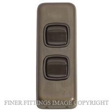 TRADCO 5841 SWITCH ROCKER 2 GANG ANTIQUE BRASS-BROWN