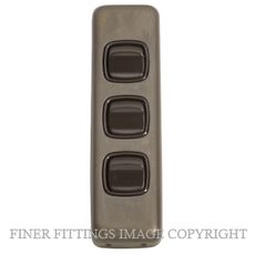 TRADCO 5846 SWITCH ROCKER 3 GANG ANTIQUE BRASS-BROWN