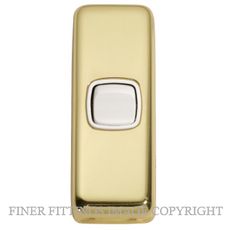TRADCO 5850 SWITCH ROCKER 1 GANG POLISHED BRASS-WHITE