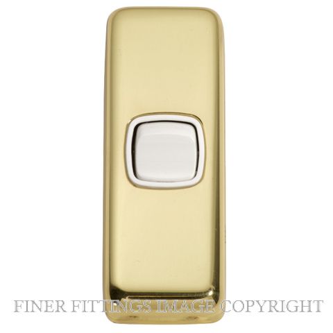 TRADCO 5850 SWITCH ROCKER 1 GANG POLISHED BRASS-WHITE