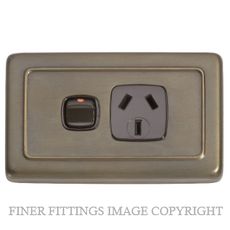 TRADCO 5848 SINGLE POWER POINT ANTIQUE BRASS-BROWN