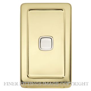 TRADCO 5852 SWITCH ROCKER 1 GANG POLISHED BRASS-WHITE