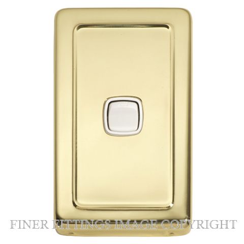 TRADCO 5852 SWITCH ROCKER 1 GANG POLISHED BRASS-WHITE