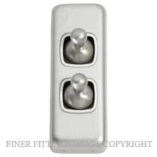 TRADCO 5971 SWITCH TOGGLE 2 GANG SATIN CHROME-WHITE