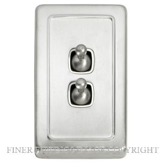 TRADCO 5973 SWITCH TOGGLE 2 GANG SATIN CHROME-WHITE