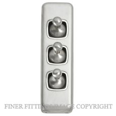 TRADCO 5976 SWITCH TOGGLE 3 GANG SATIN CHROME-WHITE