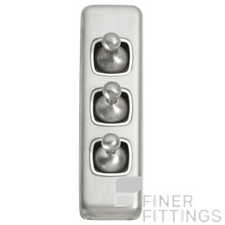 TRADCO 5976 SWITCH TOGGLE 3 GANG SATIN CHROME-WHITE