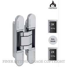 JNF IN.05.061 3D ADJUSTABLE INVISIBLE HINGE COPLAN SATIN STAINLESS