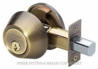 EZSET EZ200BALABBP SINGLE CYLINDER DEADBOLT LOCK ANTIQUE BRASS