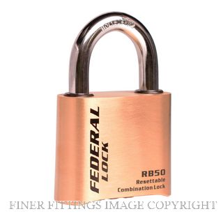 FEDERAL FDSRB50R BRASS COMBINATION PADLOCK