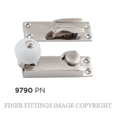 TRADCO 9790 SASH FASTENER - PORCELAIN BALL POLISHED NICKEL