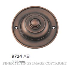 TRADCO 9724 BELL PUSH ANTIQUE BRASS