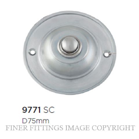 TRADCO 9771 BELL PUSH SATIN CHROME 75MM