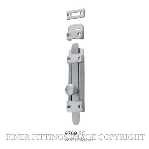 TRADCO 9769 TOWER BOLT SATIN CHROME