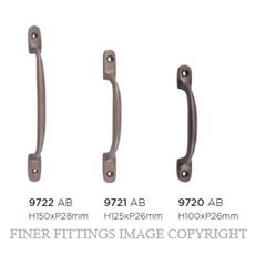 TRADCO 9720 - 9722 PULL HANDLES ANTIQUE BRASS