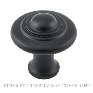 TRADCO 9687 CUPBOARD KNOB DOMED MATT BLACK