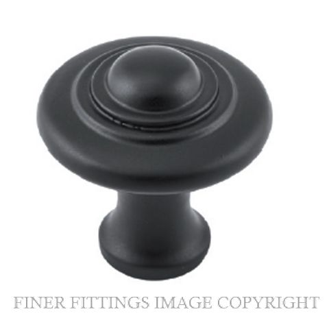 TRADCO 9687 - 9689 DOMED CABINET KNOBS MATT BLACK