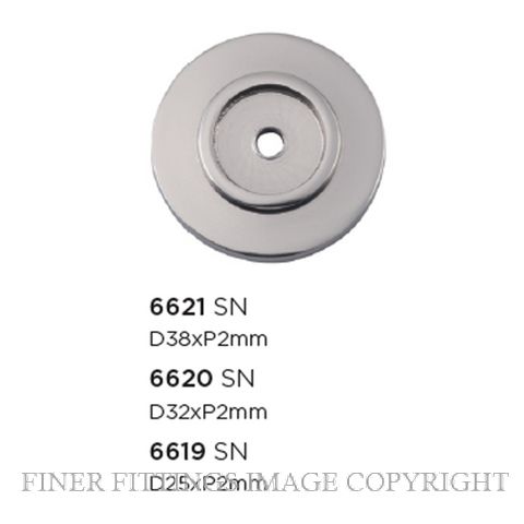 TRADCO 6619 - 6621 CABINET KNOB BACKPLATES POLISHED NICKEL