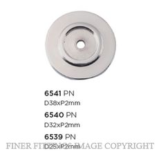 TRADCO 6539 - 6541 CABINET KNOB BACKPLATES POLISHED NICKEL