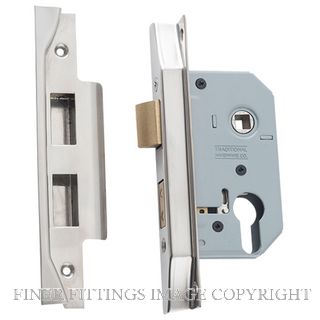 TRADCO 6174 REBATED EURO LOCK SATIN NICKEL 46MM