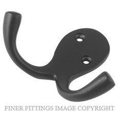 TRADCO 9706 DOUBLE ROBE HOOK MATT BLACK 75MM