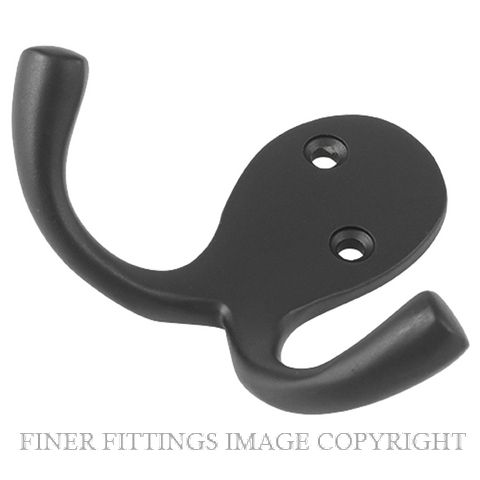 TRADCO 9706 DOUBLE ROBE HOOK MATT BLACK 75MM