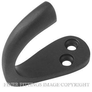 TRADCO 9704 SINGLE ROBE HOOK MATT BLACK 45MM