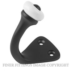 TRADCO 9705 ROBE HOOK PORC TIP MATT BLACK 70MM