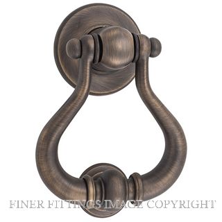 TRADCO 9391 SARLAT DOOR KNOCKER ANTIQUE BRASS