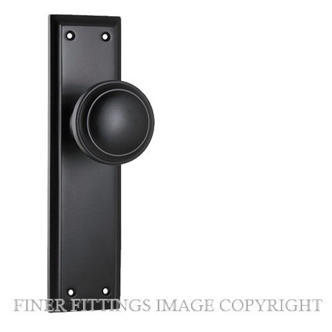 TRADCO MILTON 6450 KNOB ON LONG PLATE MATT BLACK