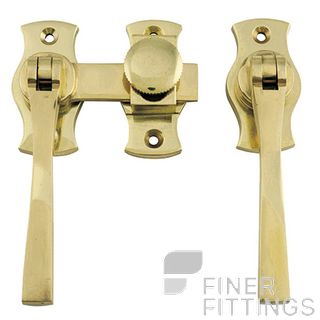 TRADCO 6460 FRENCH DOOR FASTENER - SQUARE POLISHED BRASS