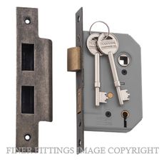 TRADCO 6152-6153 5 LEVER MORTICE LOCKS RUMBLED NICKEL