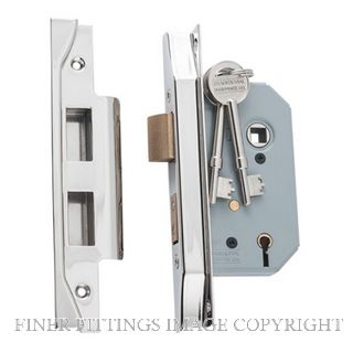 TRADCO 6164 REBATED 5 LEVER LOCK 46MM POLISHED NICKEL