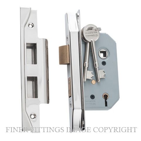 TRADCO 6164 - 6165 REBATED 5 LEVER LOCKS POLISHED NICKEL