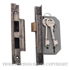 TRADCO 6156 - 6157 REBATED 5 LEVER LOCKS RUMBLED NICKEL