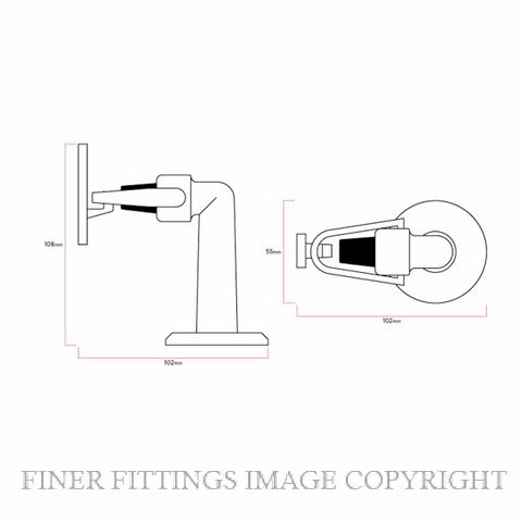 SYLVAN DS17 EXTERNAL FLOOR MOUNTED HOOK BACK STOP SATIN CHROME