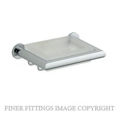 NIDUS 6950 CHR ORBIT SOAP DISH W FROSTED GLASS CHROME PLATE